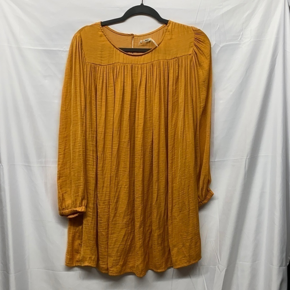 UO Kimchu Blue LS gold peasant boho dress sz small